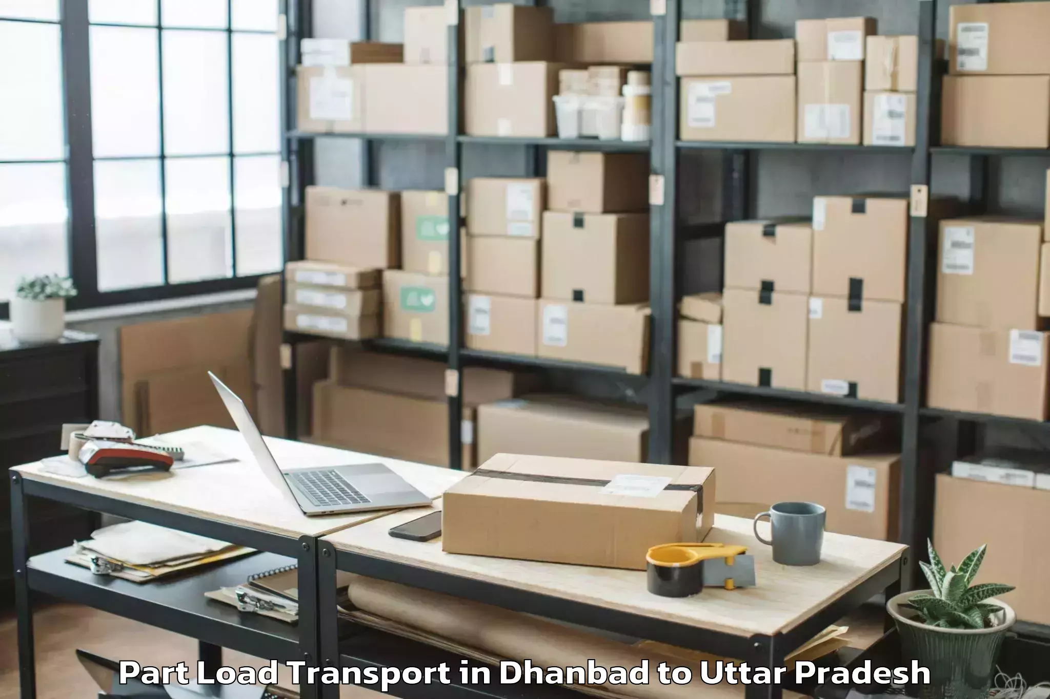 Book Dhanbad to Salempur Part Load Transport Online